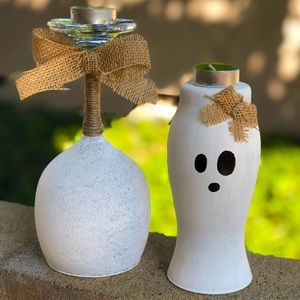 Pumpkin Ghost matching candle set